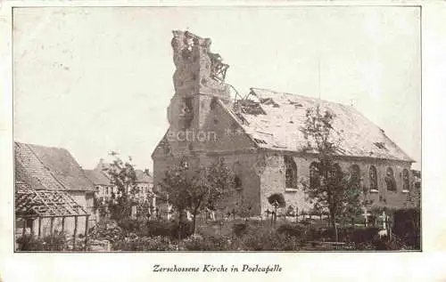 AK / Ansichtskarte  Poelcapelle Belgie Zerschossene Kirche Truemmer 1. Weltkrieg