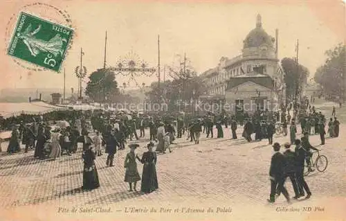 AK / Ansichtskarte Saint_Cloud_92_Hauts de Seine Entree du parc et l Avenue du Palais pendant la fete de la ville 