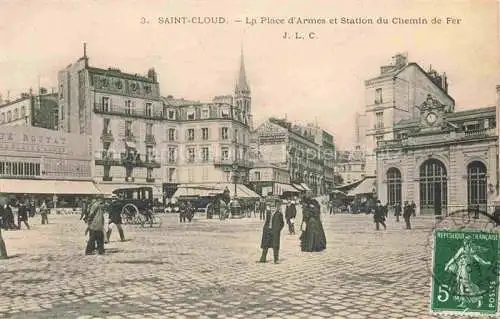 AK / Ansichtskarte Saint_Cloud_92_Hauts de Seine Place d Armes et Station du Chemin de fer 