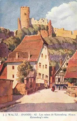 AK / Ansichtskarte Kaisersberg_Kaysersberg_Alsace_68_Haut_Rhin Les ruines de la ville Waltz Kuenstlerkarte  