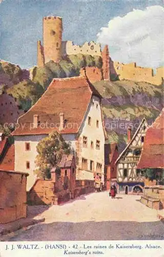 AK / Ansichtskarte Kaisersberg_Kaysersberg_Alsace_68_Haut_Rhin Les ruines de la ville Waltz Kuenstlerkarte  