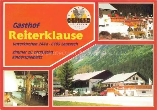 AK / Ansichtskarte  Leutasch Tirol AT Gasthof Reiterklause Gastraeume Terrasse