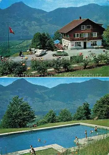 AK / Ansichtskarte Steinen_Lauerzersee_Lowerzersee_SZ Cafe Restaurant Spiegelberg Schwimmbad 