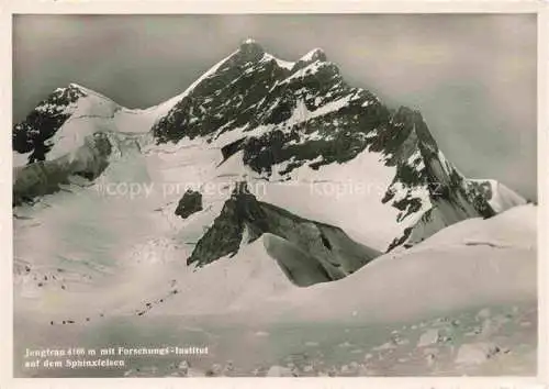 AK / Ansichtskarte Jungfrau_4167m_BE mit Forschungs Institut auf dem Sphinxfelsen 