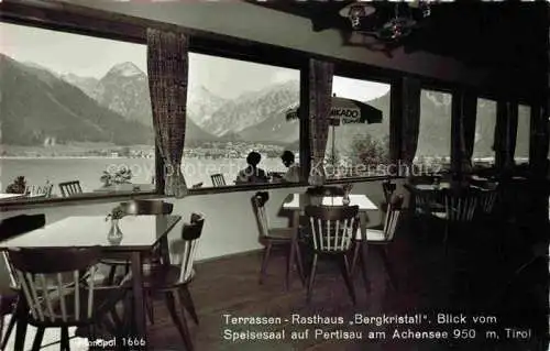 AK / Ansichtskarte  Pertisau Achensee Tirol AT Terrassen Rasthaus Bergkristall Blick aus dem Speisesaal