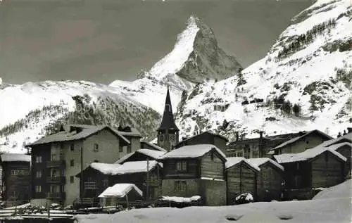 AK / Ansichtskarte Zermatt_VS Dorfpartie aus Alt Zermatt mit Matterhorn Zermatt_VS