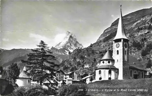 AK / Ansichtskarte Zermatt_VS Eglise et le Mont Cervin Zermatt_VS