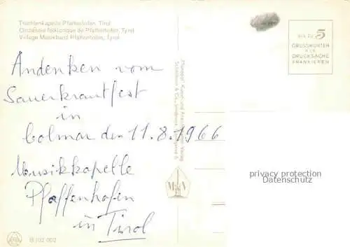 AK / Ansichtskarte  Pfaffenhofen Tirol AT Trachtenkapelle Pfaffenhofen
