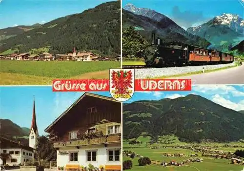 AK / Ansichtskarte  Uderns Tirol AT Panorama Eisenbahn Gasthof Ortsansicht