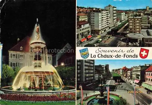 AK / Ansichtskarte LA_CHAUX_ DE FONDS_NE Leuchtbrunnen Ortsansichten 