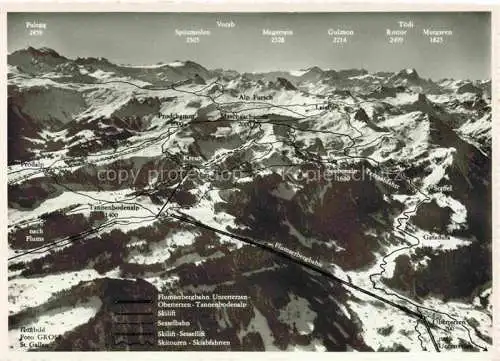 AK / Ansichtskarte Flumserberge_SG Flumserbergbahn Unterterzen Oberterzen Tannenboenalp Skilift 