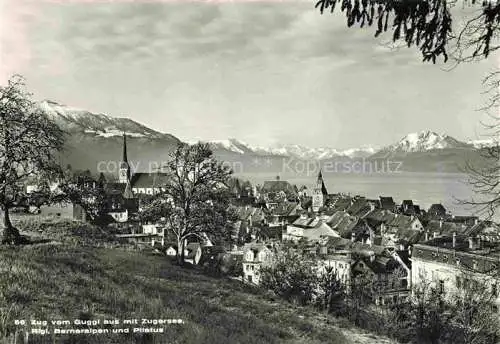 AK / Ansichtskarte ZUG__Zugersee_ZG Blick vom Guggi mit Zugersee Rigi Berneralpen und Pilatus 