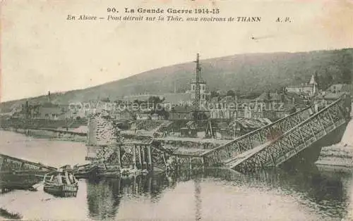 AK / Ansichtskarte Thann__68_Haut Rhin Grande Guerre 1914 15 Pont detruit sur la Thuer 