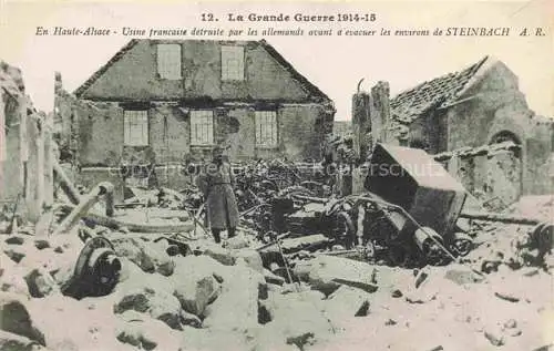 AK / Ansichtskarte Steinbach_68_Haut Rhin Grande Guerre 1914 15 Usine detruite en hiver Truemmer 1. Weltkrieg im Winter 