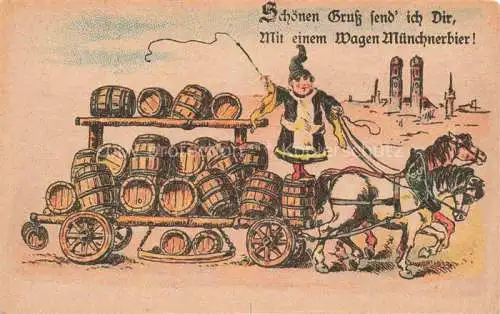 AK / Ansichtskarte  Muenchen Muenchner Bier Bierwagen Kuenstlerkarte