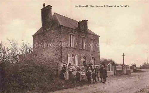 AK / Ansichtskarte Le_Mesnil_Cherbourg_50_Manche Ecole et le calvaire 