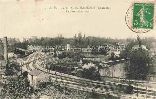 AK / Ansichtskarte Chateauneuf sur Charente_Cognac_16_Charente Vue panoramique et la gare 