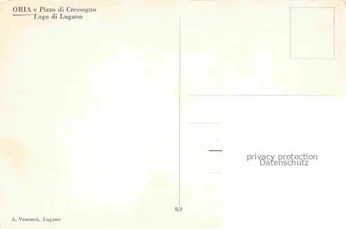 AK / Ansichtskarte Oria__Lago_di_Lugano_TI e Pizzo di Cressogno 