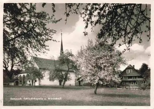 AK / Ansichtskarte Sempach_LU Schlachtkapelle und Wirtschaft Sempach_LU