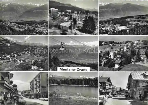 AK / Ansichtskarte Montana_Crans Montana_VS Panorama Teilansichten Luftseilbahn Ortsmotive 