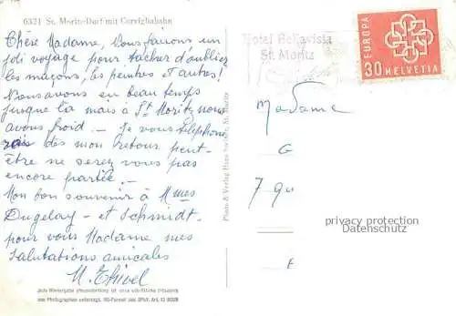 AK / Ansichtskarte St_Moritz__SANKT_MORITZ_GR Dorf mit Corvigliabahn 
