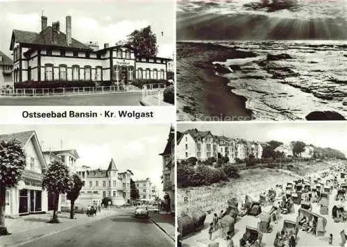 AK / Ansichtskarte  BANSIN Ostseebad Heringsdorf Rat der Gemeinde und Warmbad Strand mit Strandpromenade