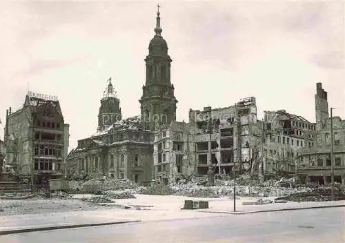 AK / Ansichtskarte  DRESDEN Elbe nach Zerstoerung 1945 Altmarkt mit Kreuzkirche