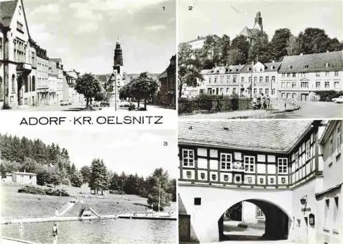 AK / Ansichtskarte  Oelsnitz Erzgebirge Ernst Thaelmann PLatz Elsterstrasse Waldbad Heimatmuseum