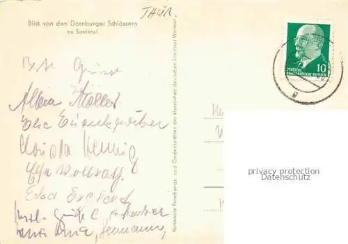 AK / Ansichtskarte  Dornburg Saale Thueringen Blick von den Dornburger Schloessern ins Saaletal
