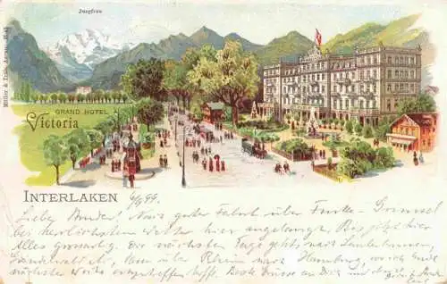 AK / Ansichtskarte INTERLAKEN_BE Grand Hotel Victoria Berner Alpen Litho Interlaken_BE