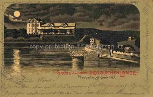 AK / Ansichtskarte  REMSCHEID Talsperre Hotel im Mondschein Bergisches Land Litho