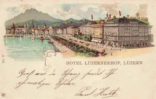 AK / Ansichtskarte LUZERN__LU Hotel Luzernerhof Litho 