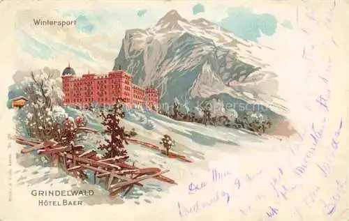 AK / Ansichtskarte Grindelwald_BE Hotel Baer Wintersport Alpen Litho 