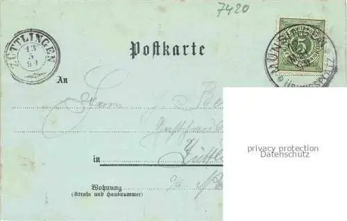 AK / Ansichtskarte  Muensingen BW Panorama im Mondschein Ludwigshoehe Hotel Litho