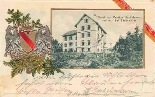 AK / Ansichtskarte  BADENWEILER BW Hotel Pension Hochblauen im Schwarzwald Wappen