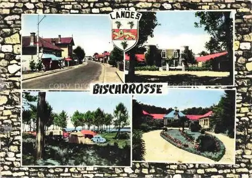 AK / Ansichtskarte Biscarrosse__40_Landes La Rue Principale le Chateau Le Camping au bord du Lac l Hopital 