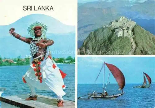 AK / Ansichtskarte  SRI LANKA Ceylon Folklore Fliegeraufnahme Fischerboote