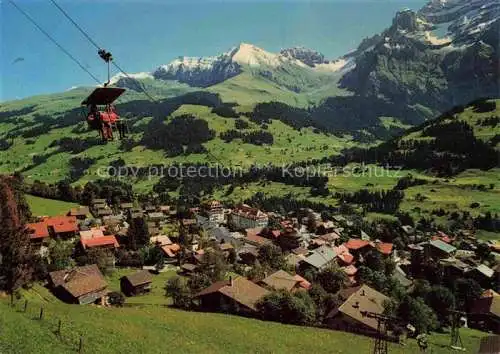 AK / Ansichtskarte Adelboden_BE mit Sesselbahn Schwandfeldspitz Bonderspitz Bonderkrinde Fliegeraufnahme 