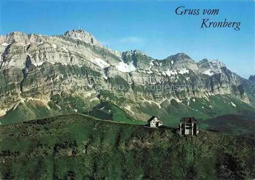 AK / Ansichtskarte Kronberg_1663m_Appenzell_IR Kronberg mit Saentis Fliegeraufnahme 