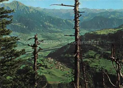 AK / Ansichtskarte Pfaefers_Sarganserland_SG mit Blick in die Buendner Herrschaft und St Margarethenberg 