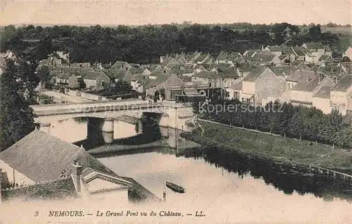 AK / Ansichtskarte Nemours_77_Seine et Marne Le Grand Pont vu du Chateau 