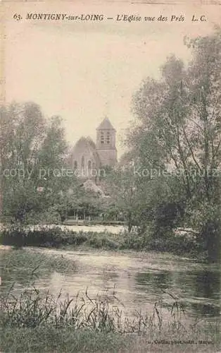 AK / Ansichtskarte Montigny sur Loing_77_Seine et Marne Eglise vue des Pres 