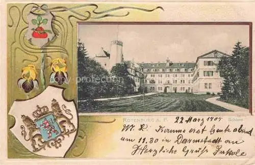 AK / Ansichtskarte  Rotenburg Fulda Hessen Schloss Wappen