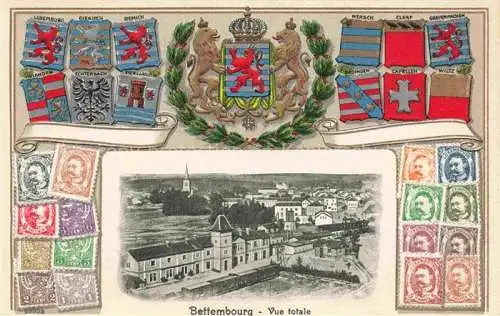 AK / Ansichtskarte  Bettembourg Luxembourg Panorama Wappen Krone