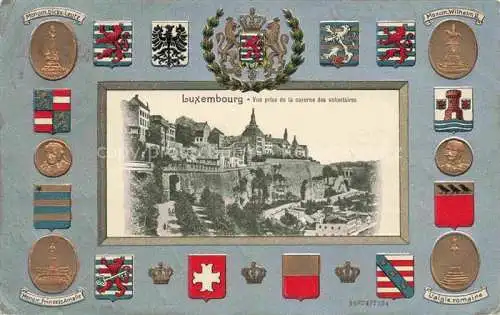 AK / Ansichtskarte  LUXEMBOURG  Luxemburg Vue prise de la caserne des volontaires Wappen Bilderrahmen