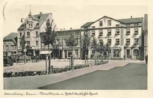 AK / Ansichtskarte  Dramburg Pommern Drawsko Pomorskie PL Marktplatz Hotel Deutsches Haus