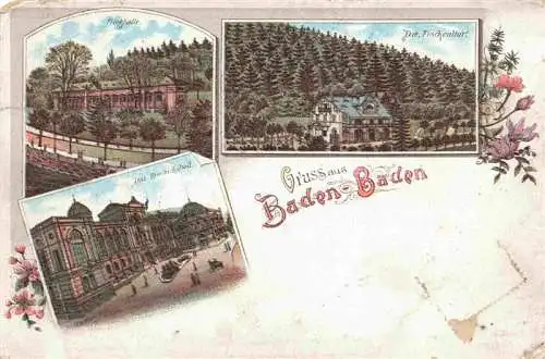 AK / Ansichtskarte  BADEN-BADEN Trinkhalle Fischkultur Friedrichsbad Litho Deutsche Reichspost