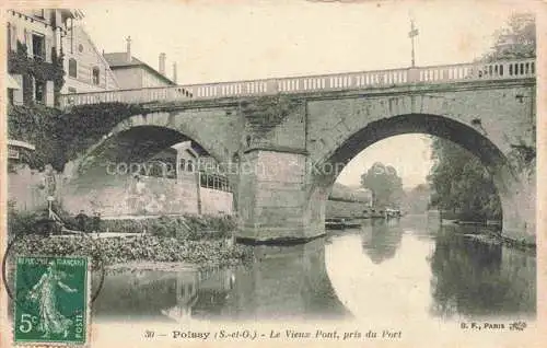 AK / Ansichtskarte Poissy_78_Yvelines Le Vieux Pont pris du Port 