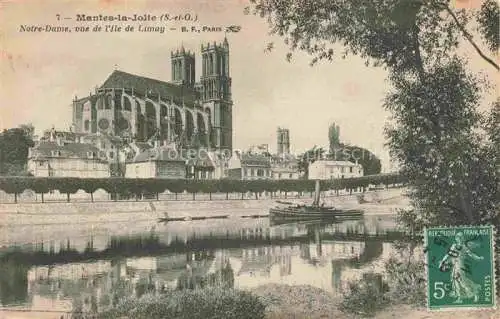 AK / Ansichtskarte Mantes la Jolie_Mantes sur Seine_78_Yvelines Notre Dame vue de l Ile de Limag 