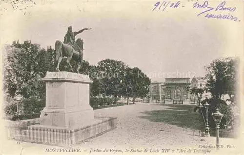 AK / Ansichtskarte MONTPELLIER_34 Jardin du Peyrou la Statue de Louis XIV et l Arc de Triomphe 